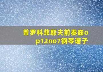 普罗科菲耶夫前奏曲op12no7钢琴谱子