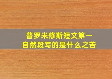 普罗米修斯短文第一自然段写的是什么之苦