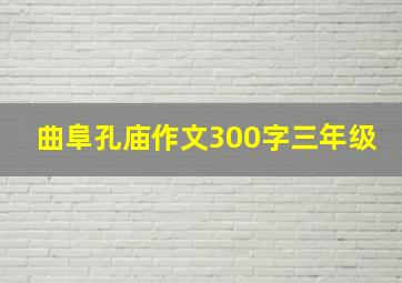 曲阜孔庙作文300字三年级