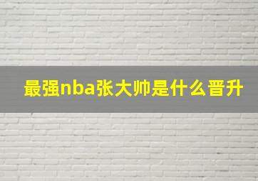 最强nba张大帅是什么晋升