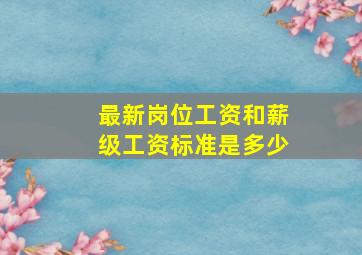 最新岗位工资和薪级工资标准是多少