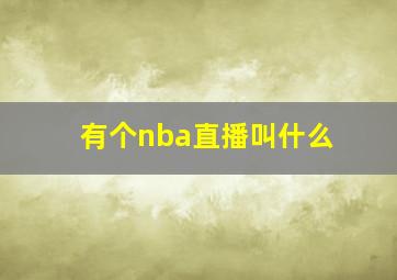 有个nba直播叫什么