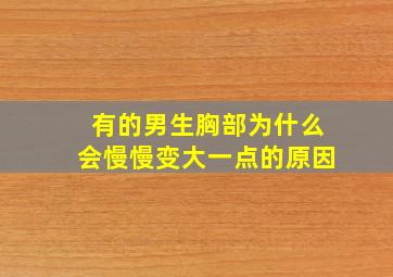 有的男生胸部为什么会慢慢变大一点的原因