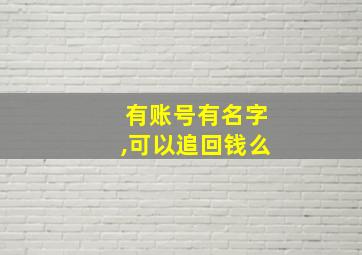 有账号有名字,可以追回钱么