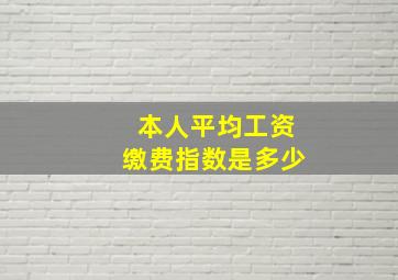 本人平均工资缴费指数是多少