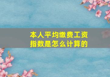 本人平均缴费工资指数是怎么计算的