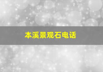 本溪景观石电话