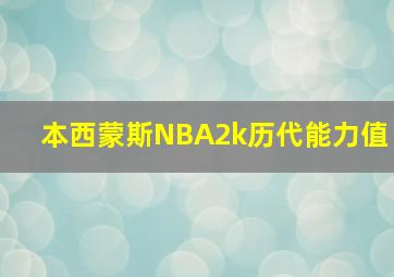 本西蒙斯NBA2k历代能力值