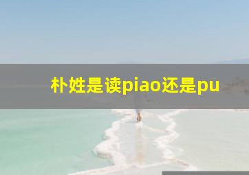 朴姓是读piao还是pu