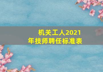 机关工人2021年技师聘任标准表