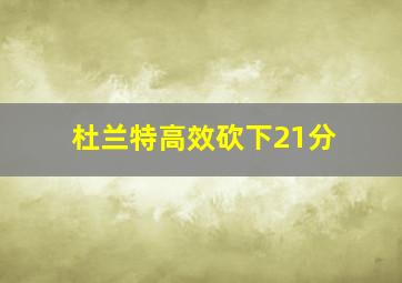 杜兰特高效砍下21分