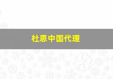 杜恩中国代理