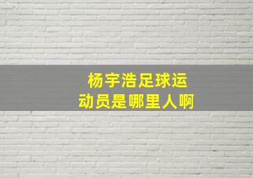 杨宇浩足球运动员是哪里人啊