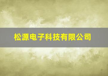 松源电子科技有限公司