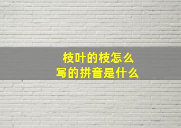 枝叶的枝怎么写的拼音是什么