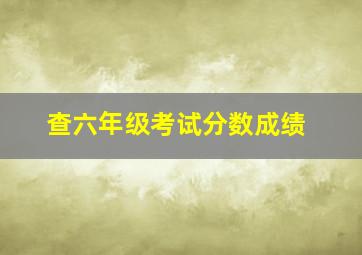 查六年级考试分数成绩