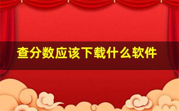 查分数应该下载什么软件