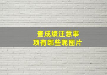 查成绩注意事项有哪些呢图片