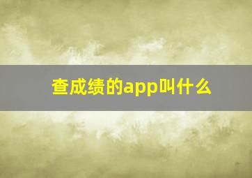 查成绩的app叫什么