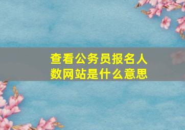 查看公务员报名人数网站是什么意思