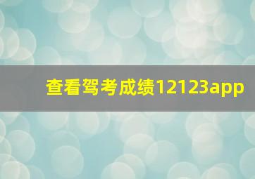 查看驾考成绩12123app