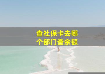 查社保卡去哪个部门查余额