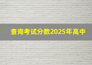 查询考试分数2025年高中