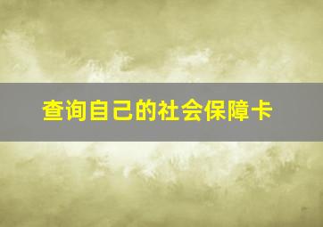 查询自己的社会保障卡