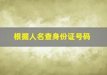 根据人名查身份证号码