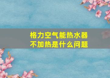 格力空气能热水器不加热是什么问题