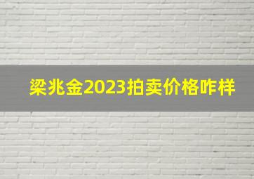 梁兆金2023拍卖价格咋样