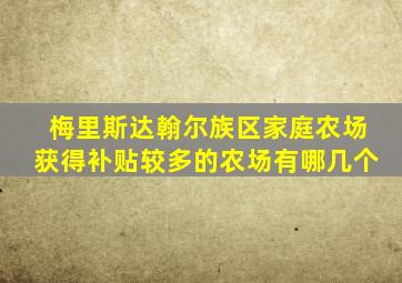 梅里斯达翰尔族区家庭农场获得补贴较多的农场有哪几个