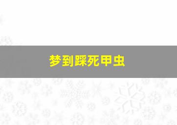 梦到踩死甲虫