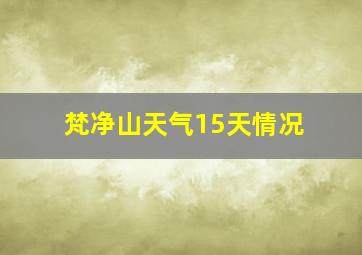 梵净山天气15天情况