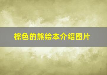 棕色的熊绘本介绍图片