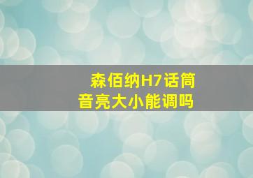 森佰纳H7话筒音亮大小能调吗