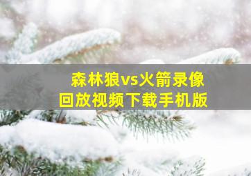 森林狼vs火箭录像回放视频下载手机版