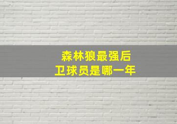 森林狼最强后卫球员是哪一年