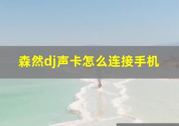 森然dj声卡怎么连接手机