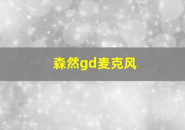 森然gd麦克风