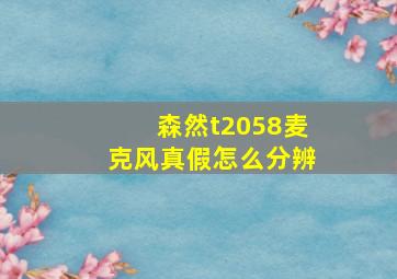 森然t2058麦克风真假怎么分辨