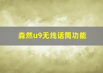 森然u9无线话筒功能