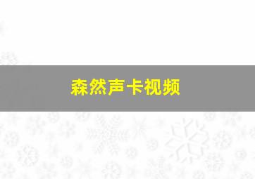 森然声卡视频