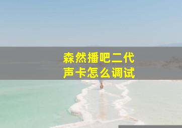 森然播吧二代声卡怎么调试