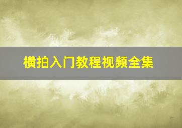 横拍入门教程视频全集