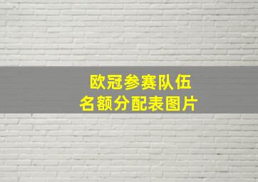 欧冠参赛队伍名额分配表图片