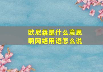 欧尼桑是什么意思啊网络用语怎么说