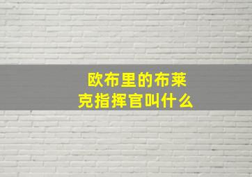 欧布里的布莱克指挥官叫什么