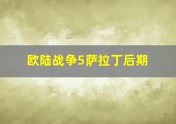 欧陆战争5萨拉丁后期