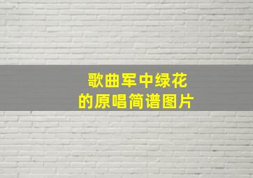 歌曲军中绿花的原唱简谱图片